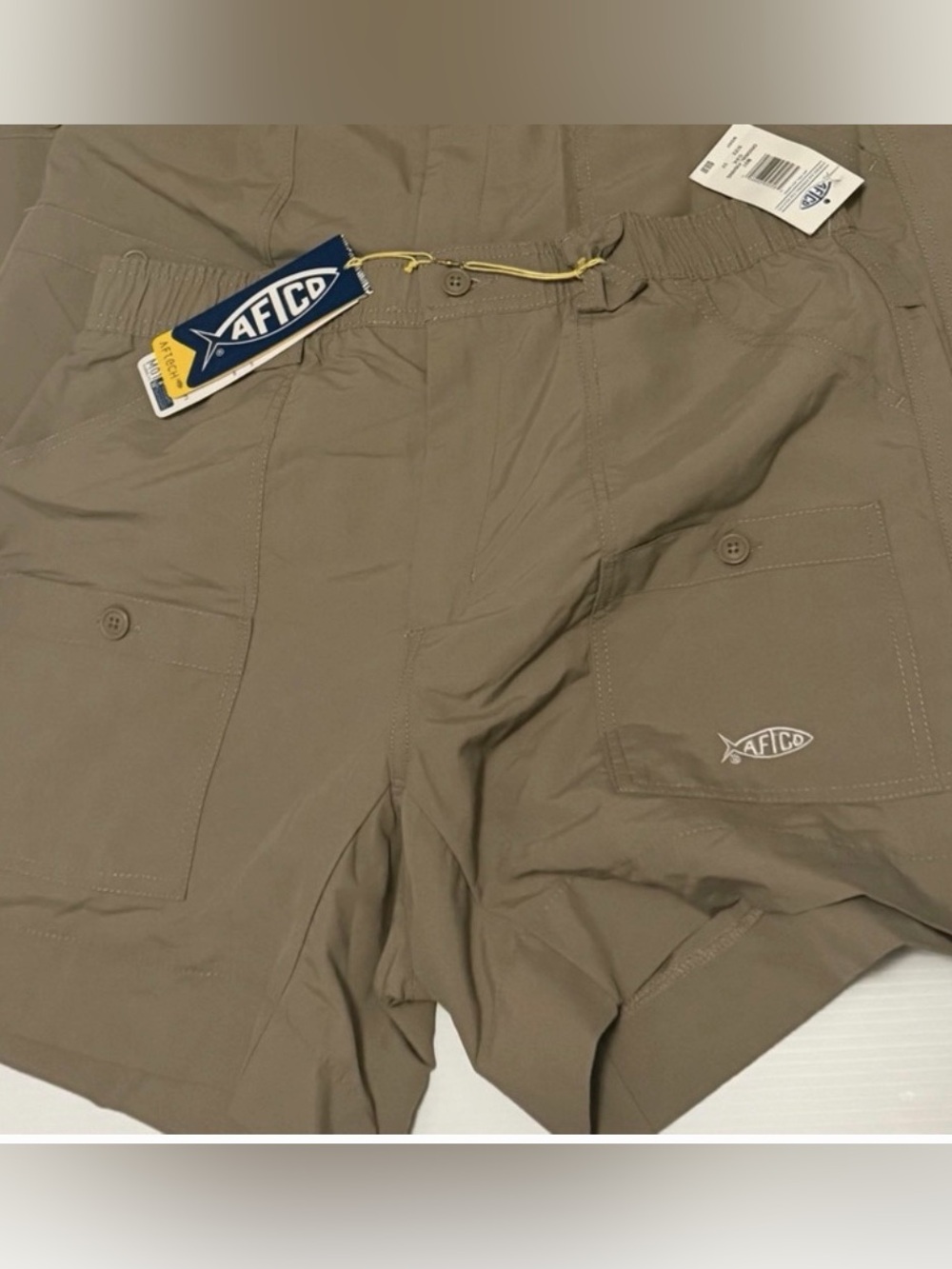 AFTCO Men's Tan Cargo Fishing Shorts